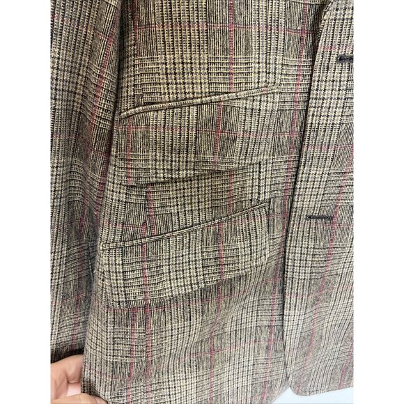 Haight & Ashbury 40 Long Hempstead Check Blazer Ticket Pocket Corduroy Ascent - Picture 7 of 10